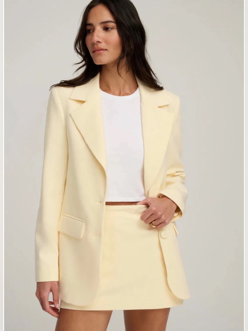 Favorite Daughter Light Yellow Tailored Blazer